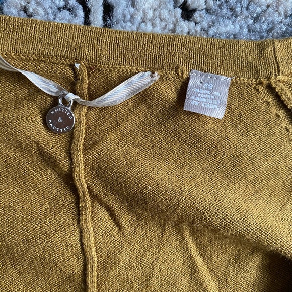 Anthropologie Knitted and Knotted mustard cardigan - Picture 4 of 5